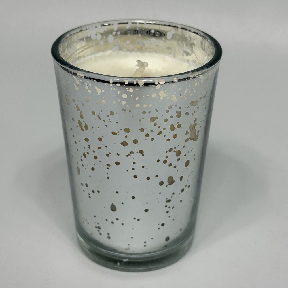 Illume Balsam & Cedar Crackle Glass Soy Plant Based Candle 3" NEW